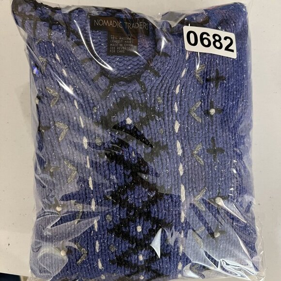 Nomadic Traders Womens S Silk Angora Blend Sweater Embroidered Quiet Luxury - Picture 16 of 16